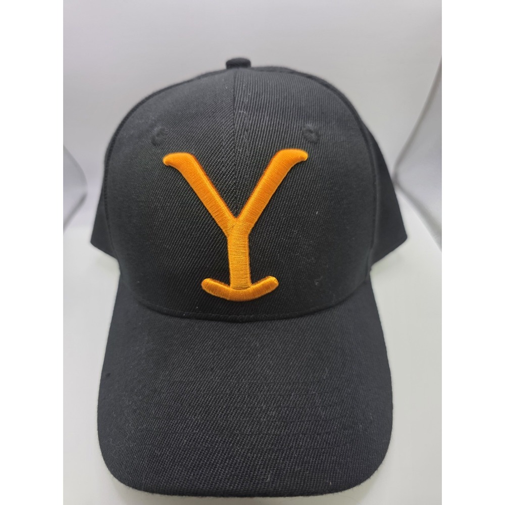 Yellowstone Black Snapback Baseball Cap Orange Embroidered Y Logo Adjustable